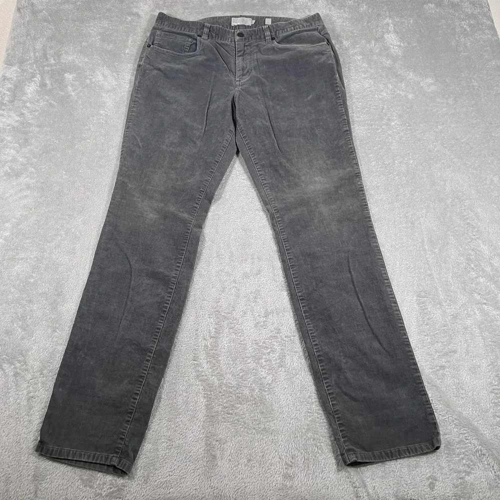 Vince Pants Mens 32 Gray Slim Fit Corduroy Stretch Casual 5 Pocket Classic Style